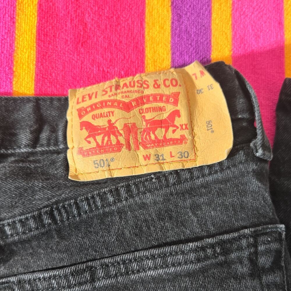 Levi's 501 Black Regular Fit Denim Jeans Button Fly Classic Straight Men's